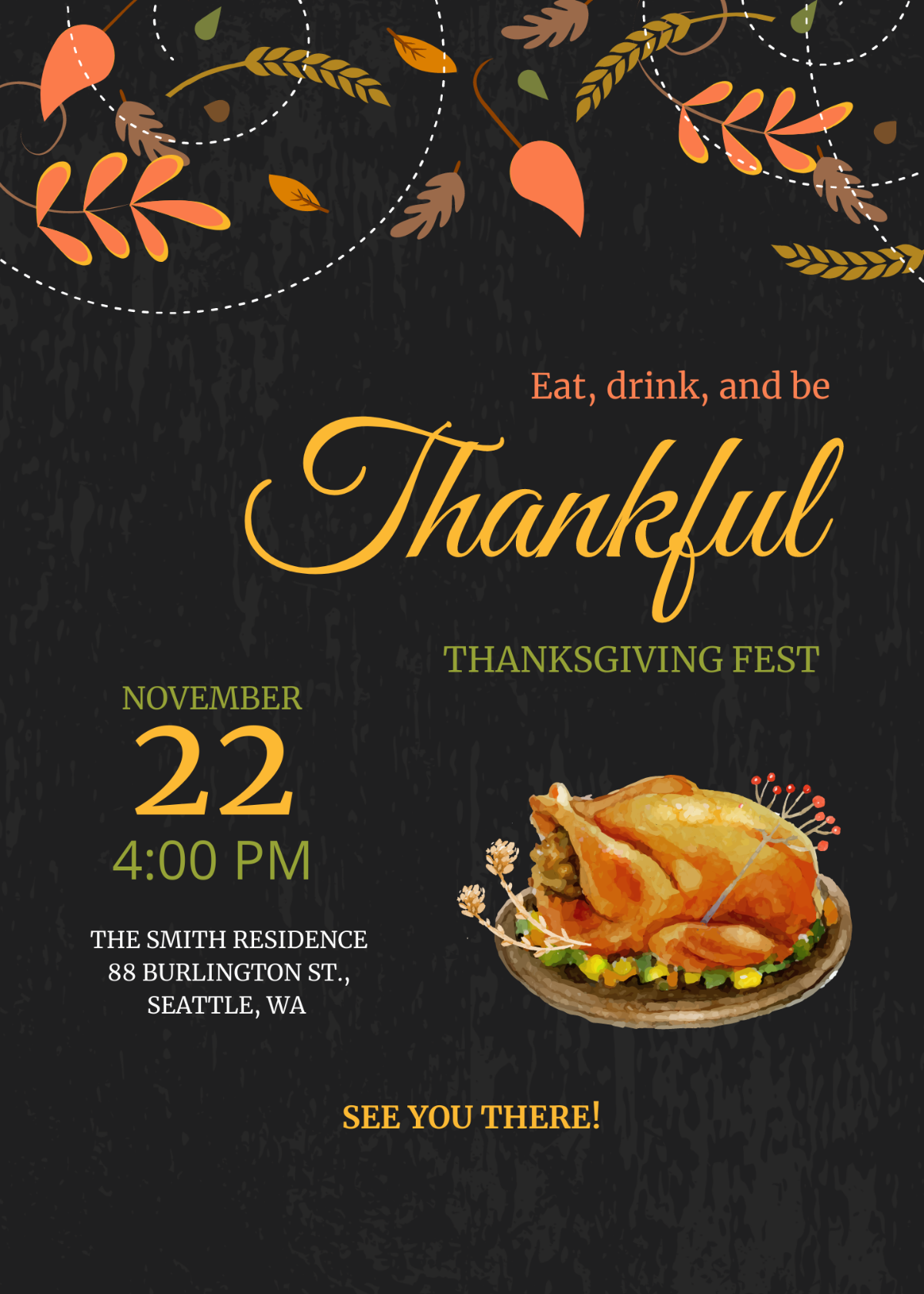 Annual Thanksgiving Fest Invitation Template