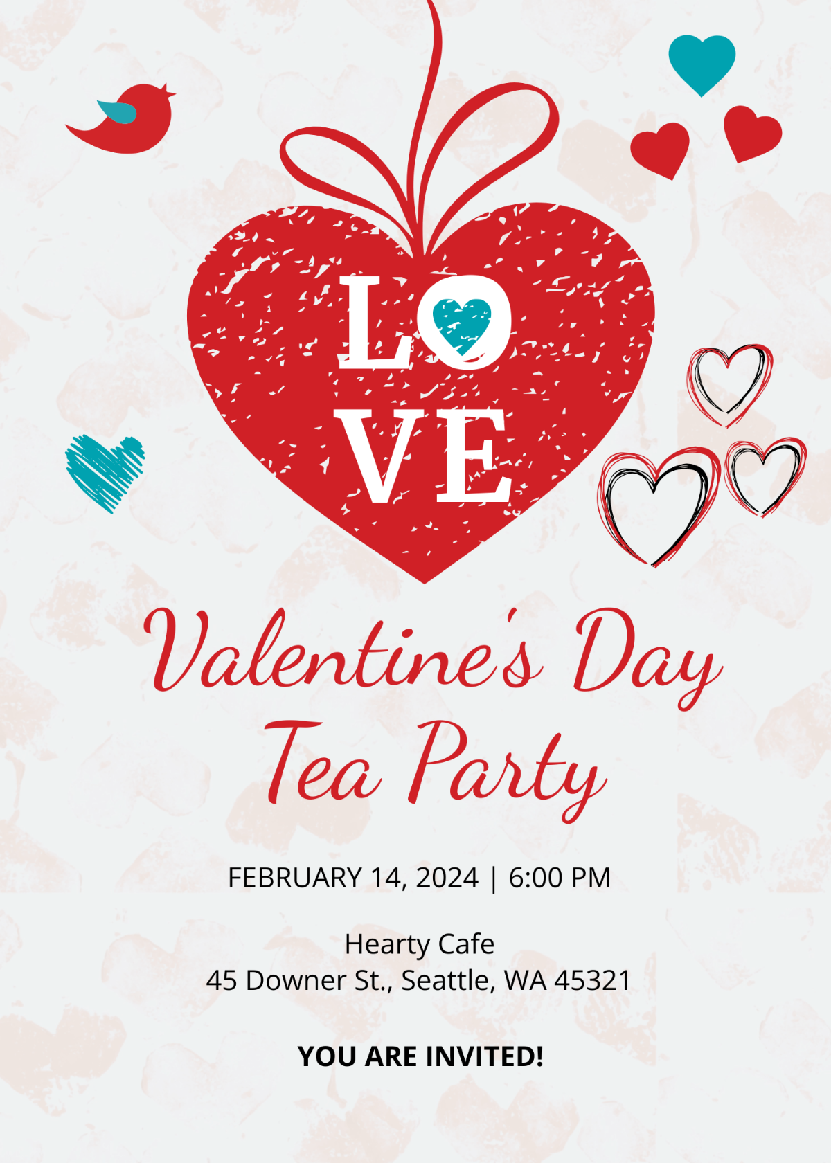 Valentine%27s Day Party Invitation Template - Edit Online & Download