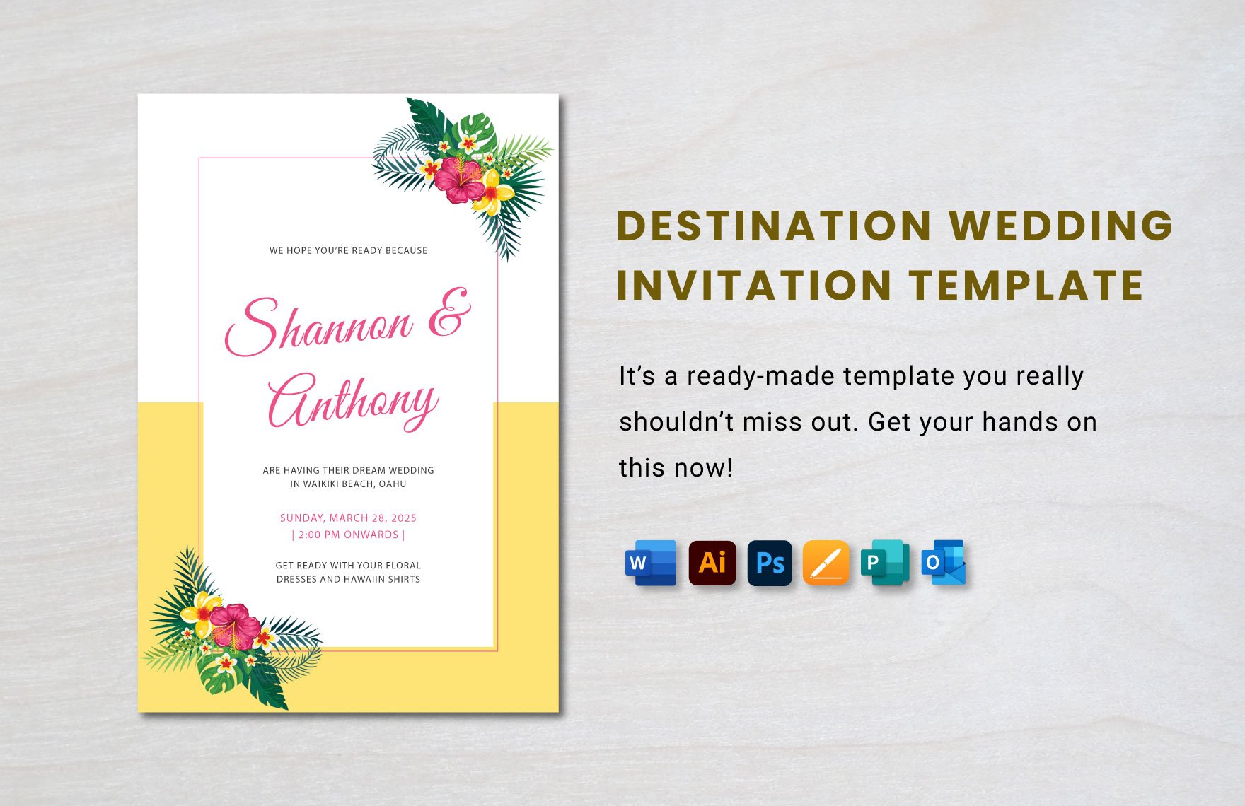 Destination Wedding Invitation Template