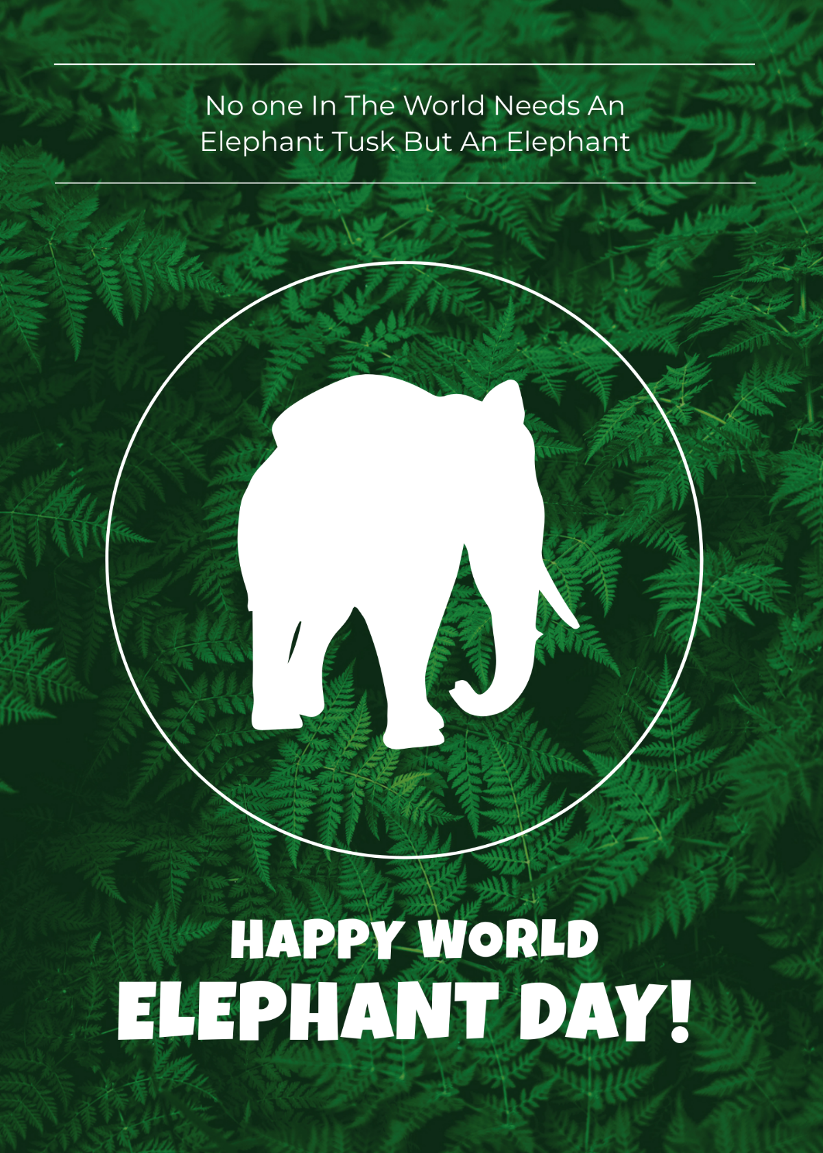 World Elephant Day Card Template