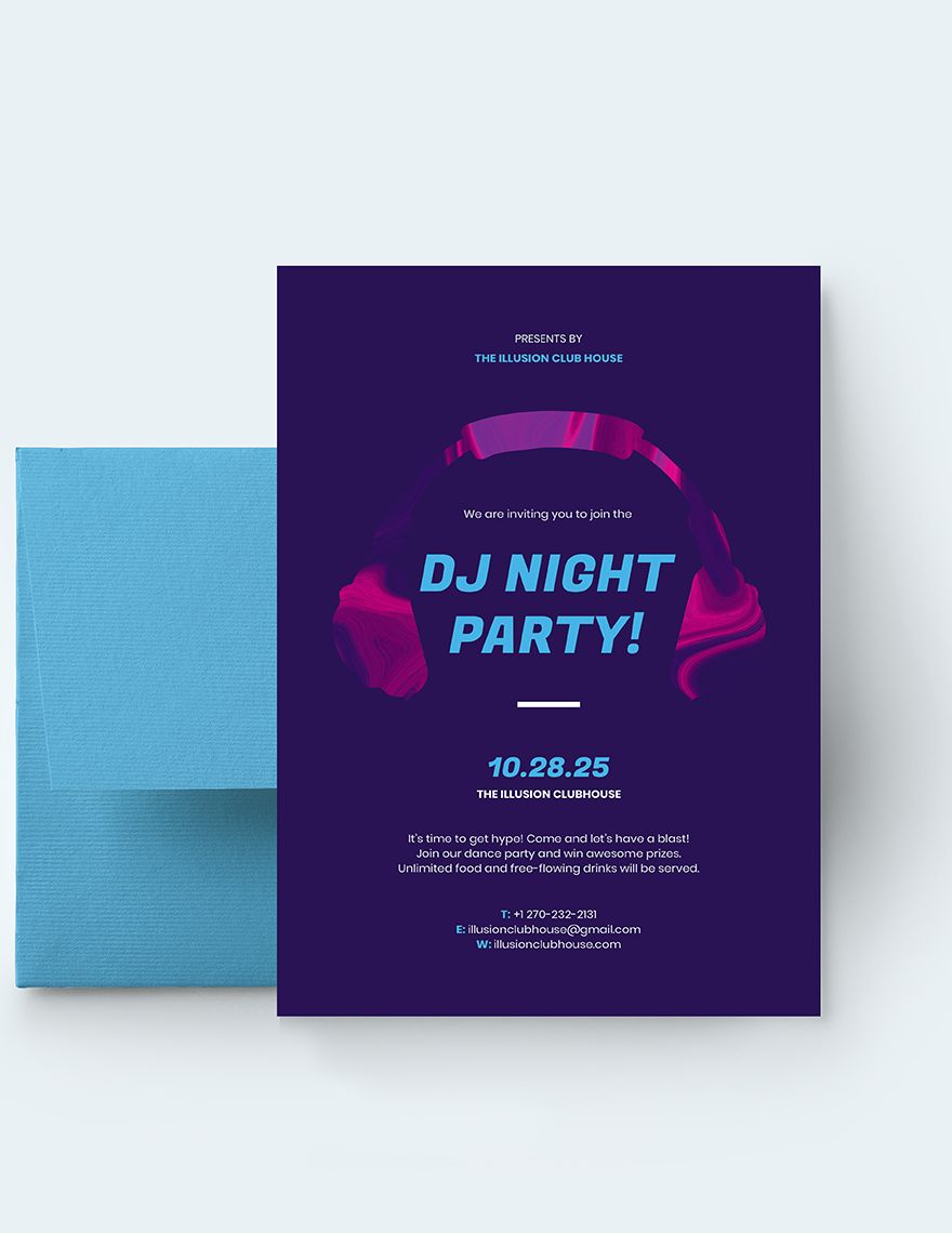 DJ Party Invitation Template