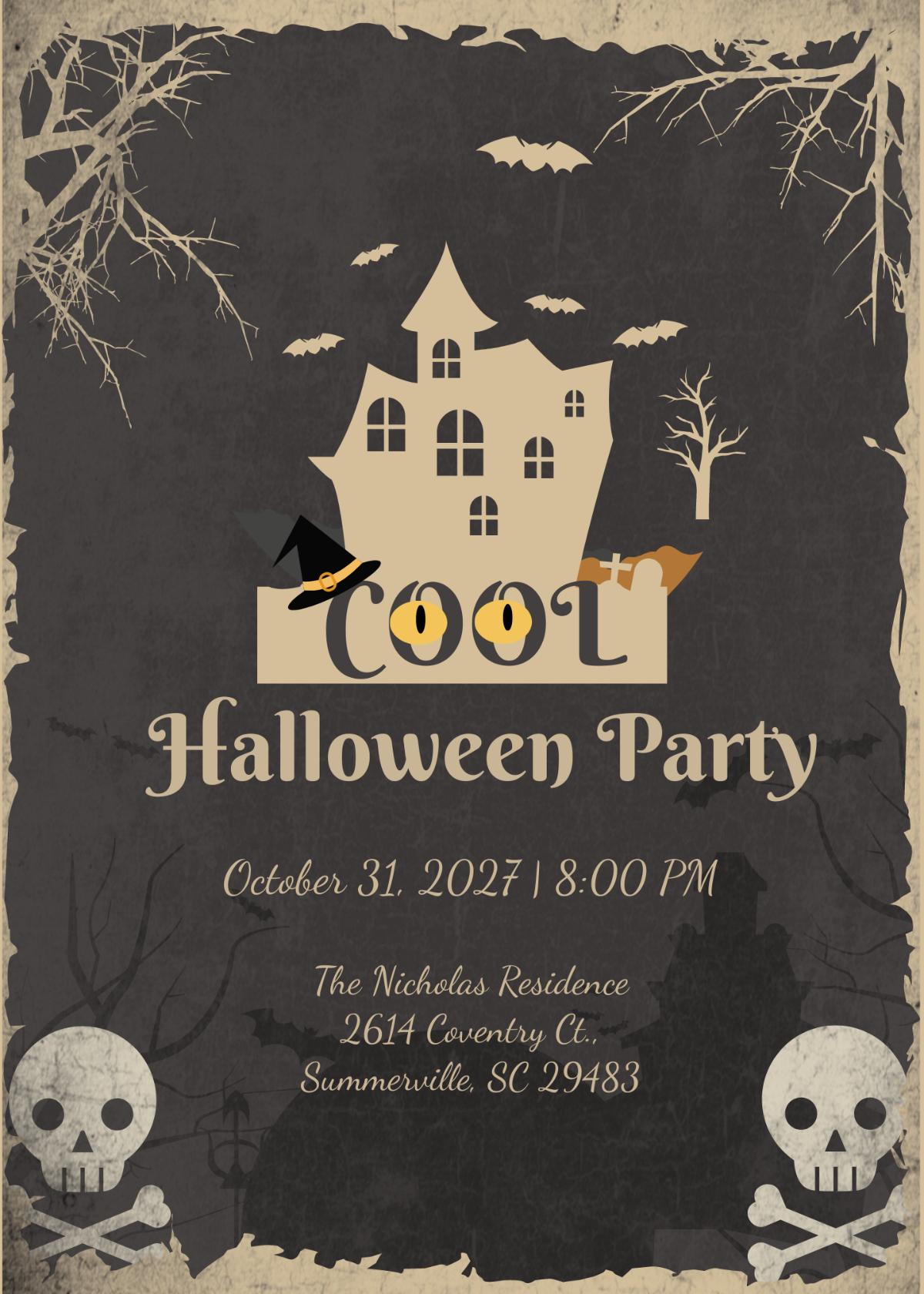 Cool Halloween Party Invitation Template