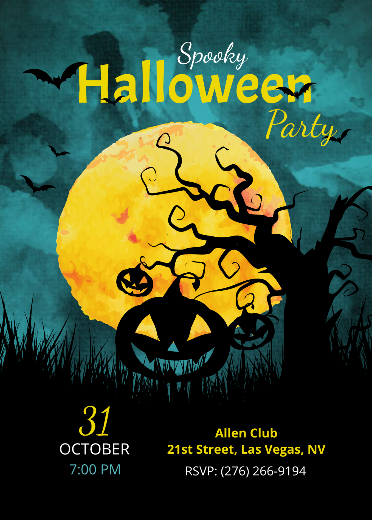 Spooky Halloween Party Invitation Template