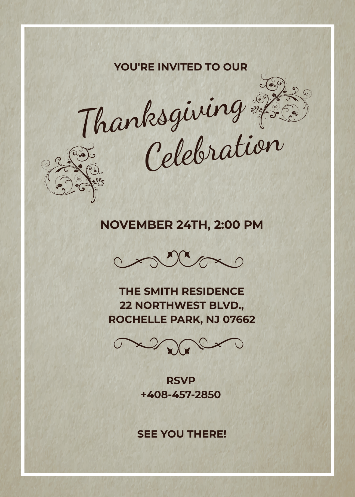 Printable Thanksgiving Invitation Template
