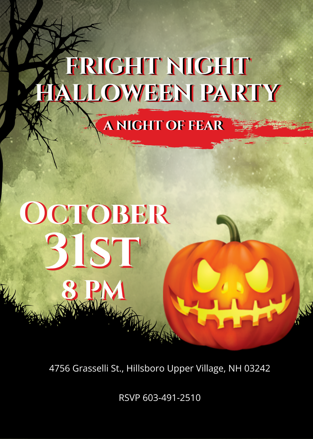 Fright Night Halloween Invitation Template