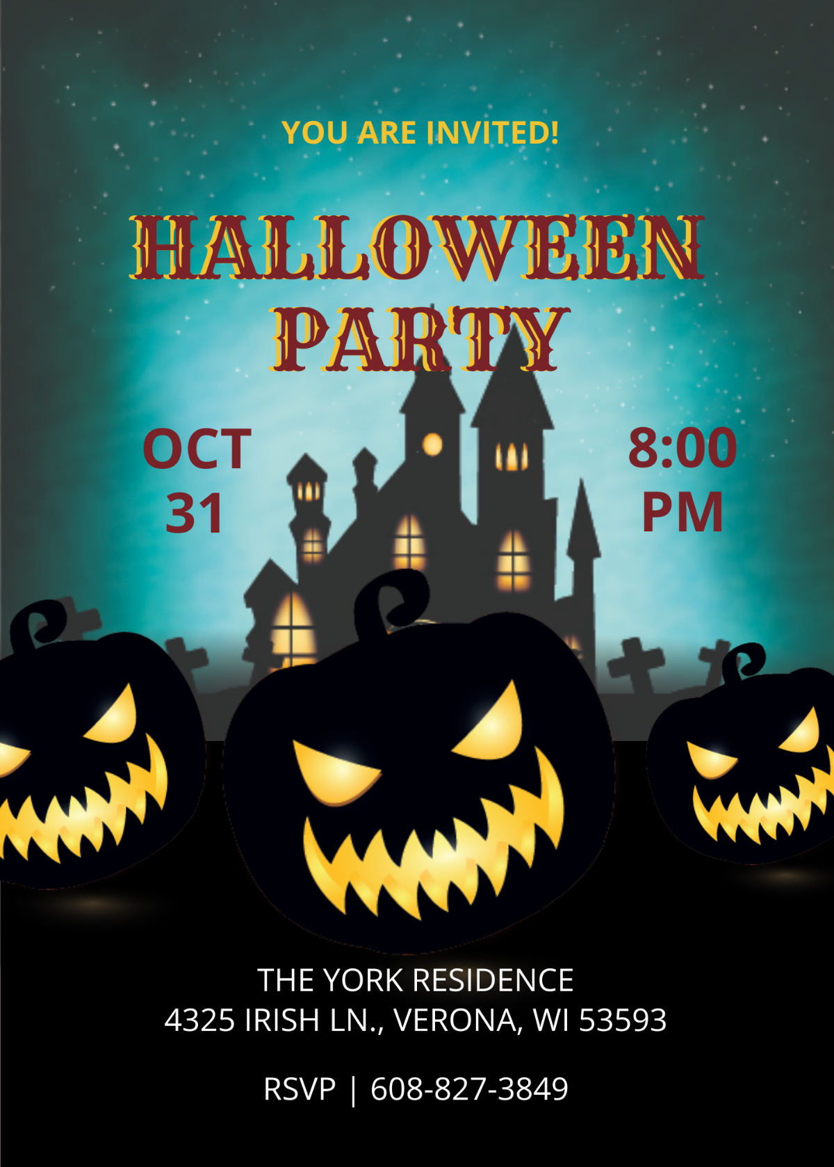 Elegant Halloween Party Invitation Template