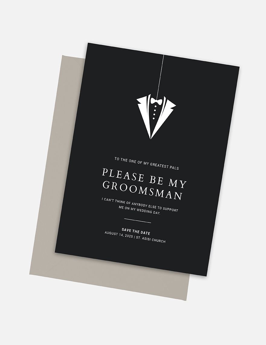 Groomsmen Invitation Card Template