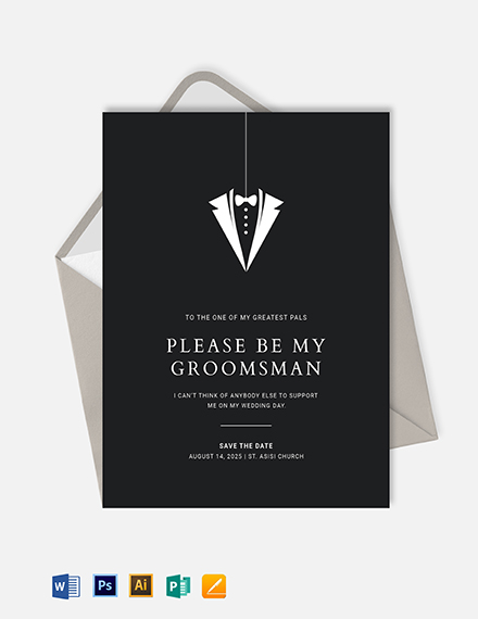 groomsmen invitation card template