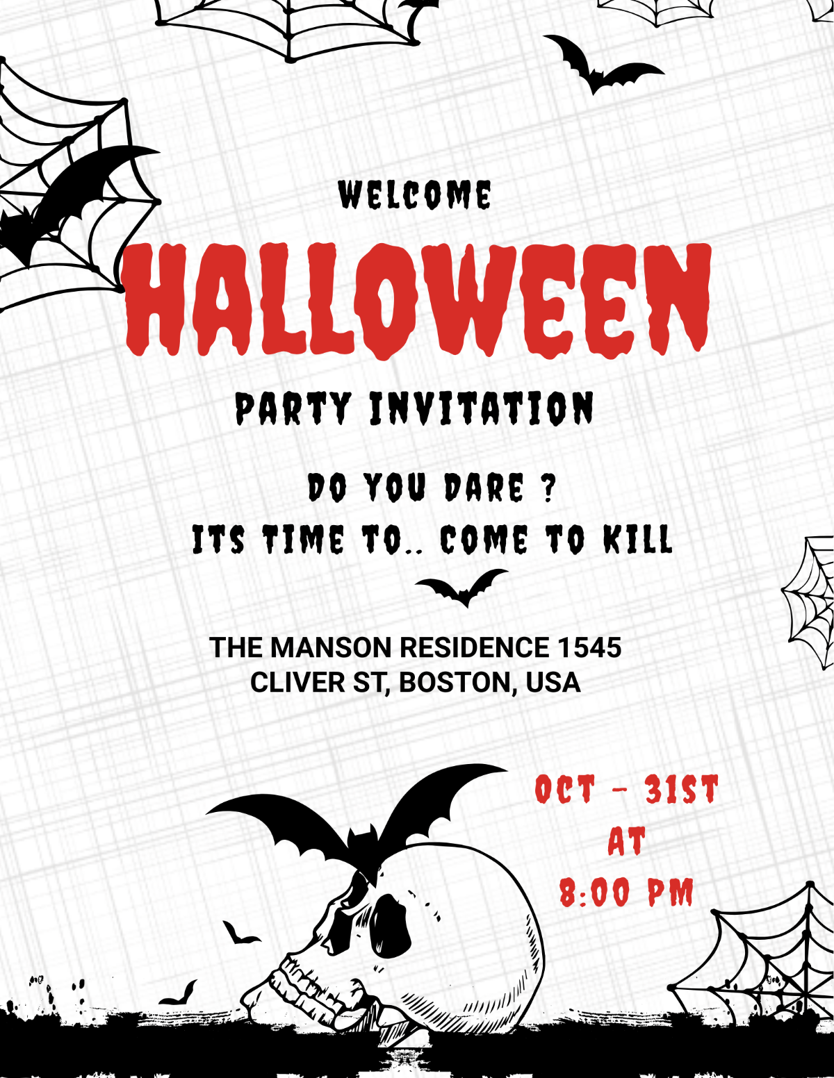 Premium Halloween Party Invitation Flyer Template - Edit Online & Download