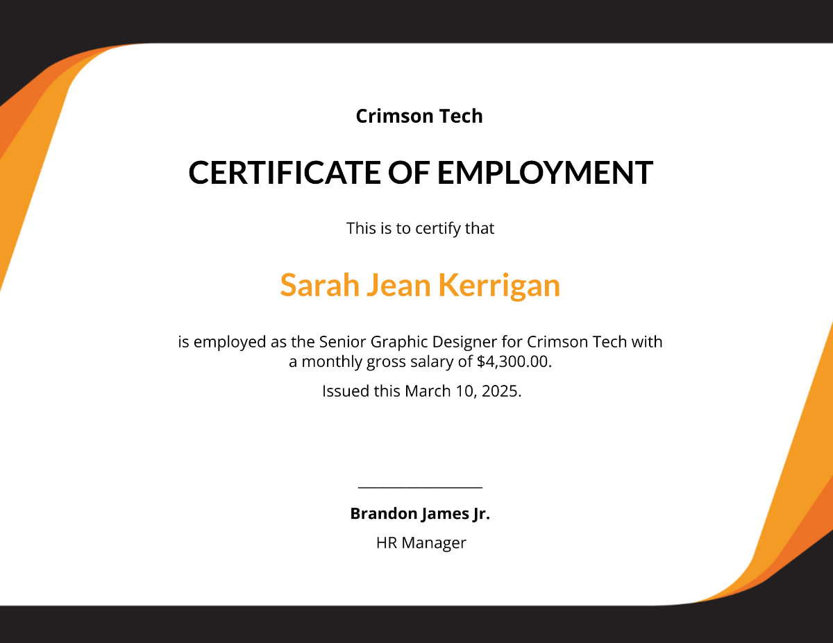 Certificate of Employment with Compensation Template - Edit Online & Download