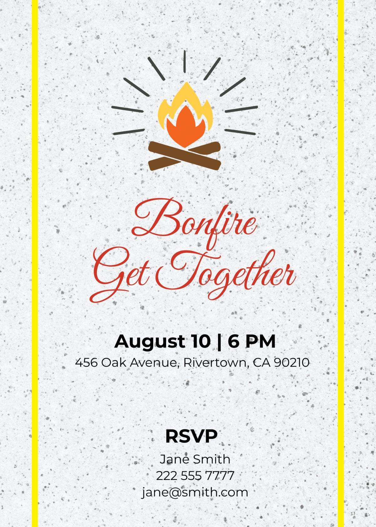 Bonfire Get Together Invitation