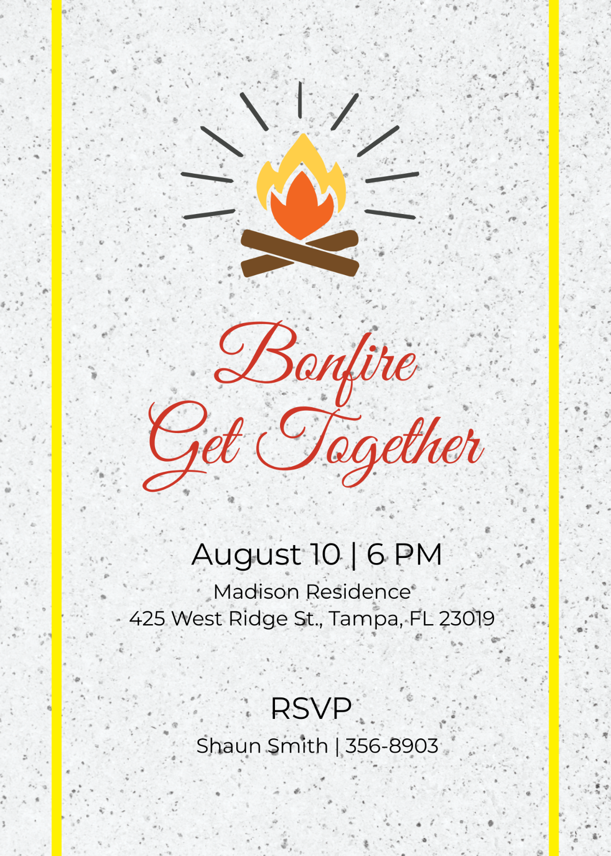 Free Bonfire Get Together Invitation Template