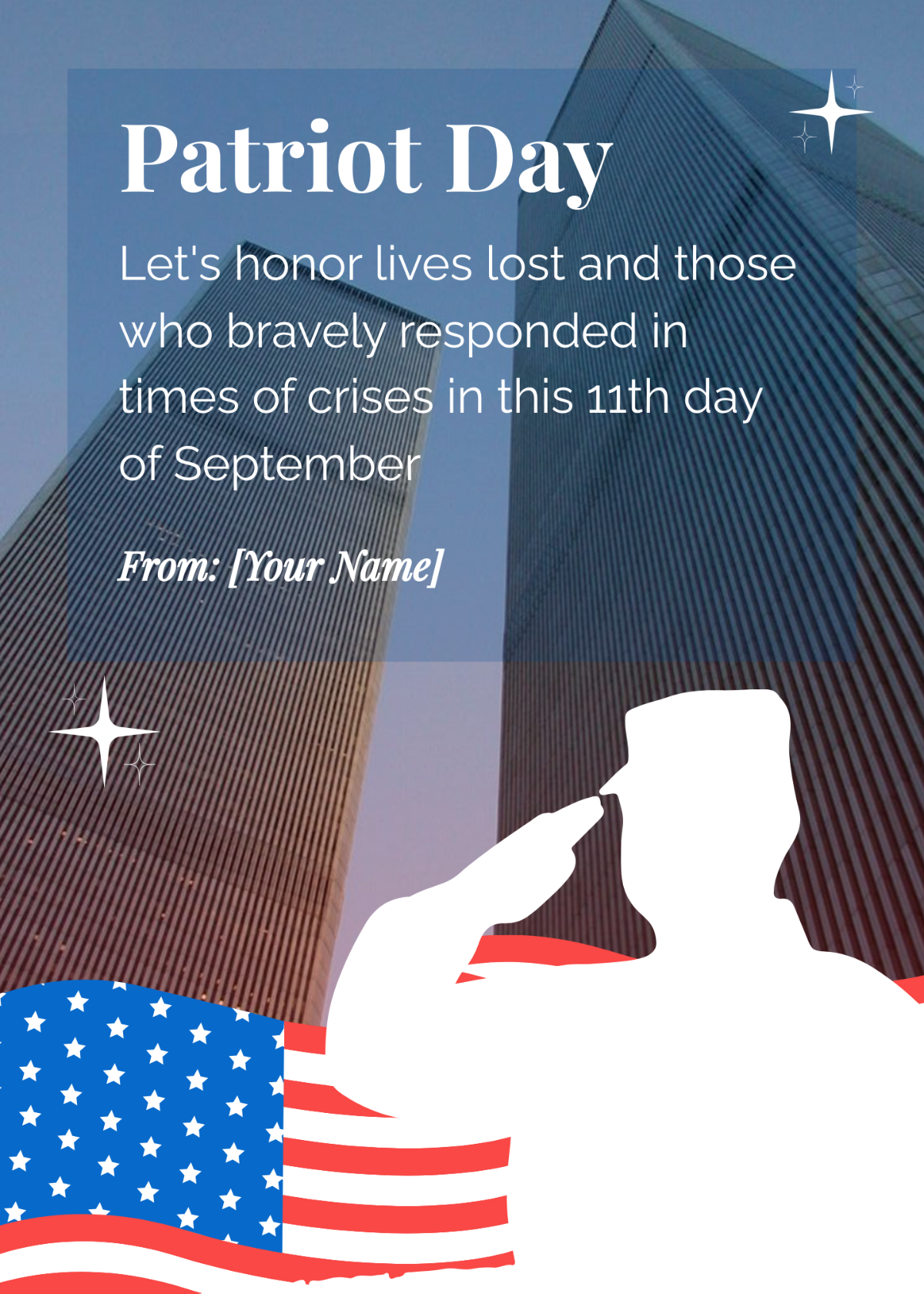 Patriot Day Greeting Card Template - Edit Online & Download