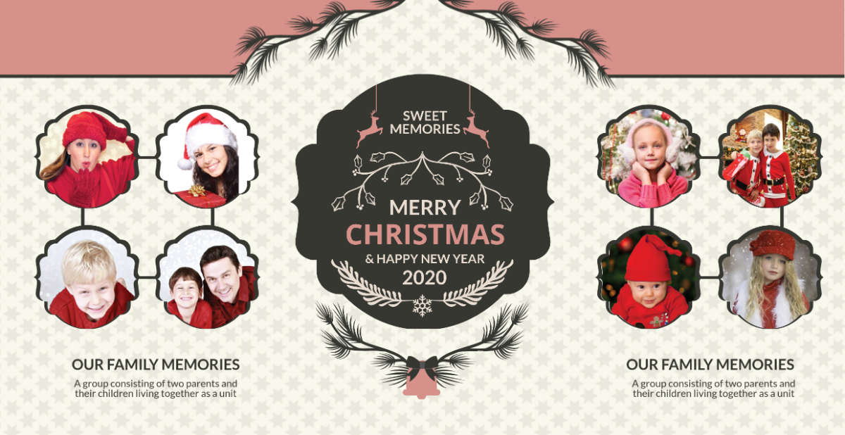 Creative Christmas Family Photo Card Template - Edit Online & Download