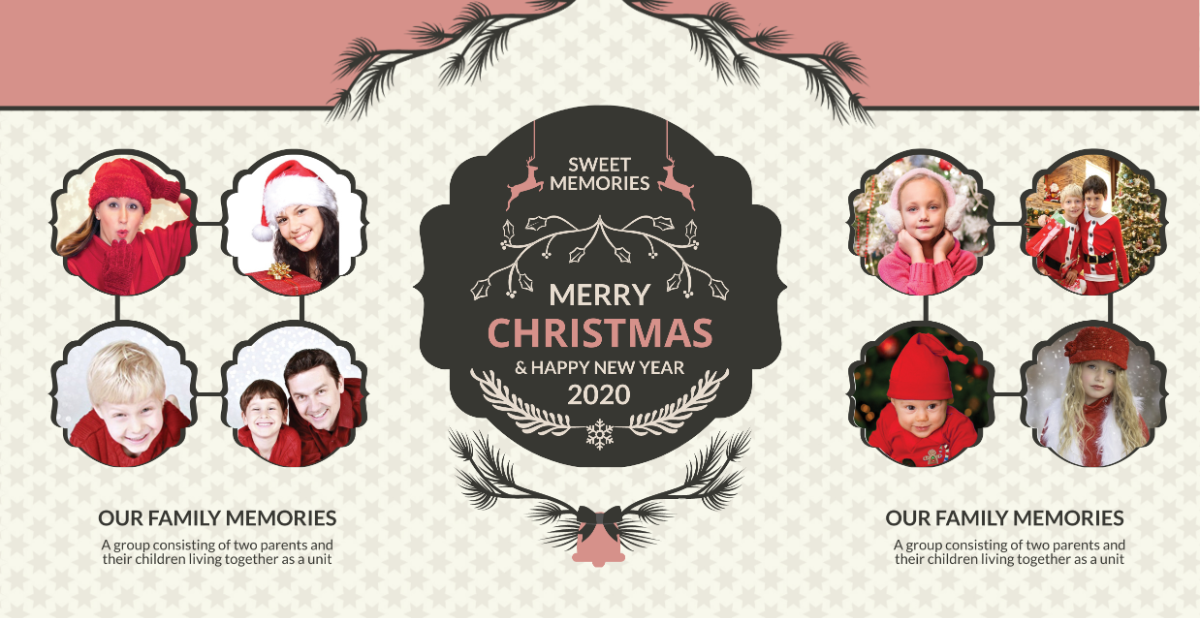 Creative Christmas Family Photo Card Template