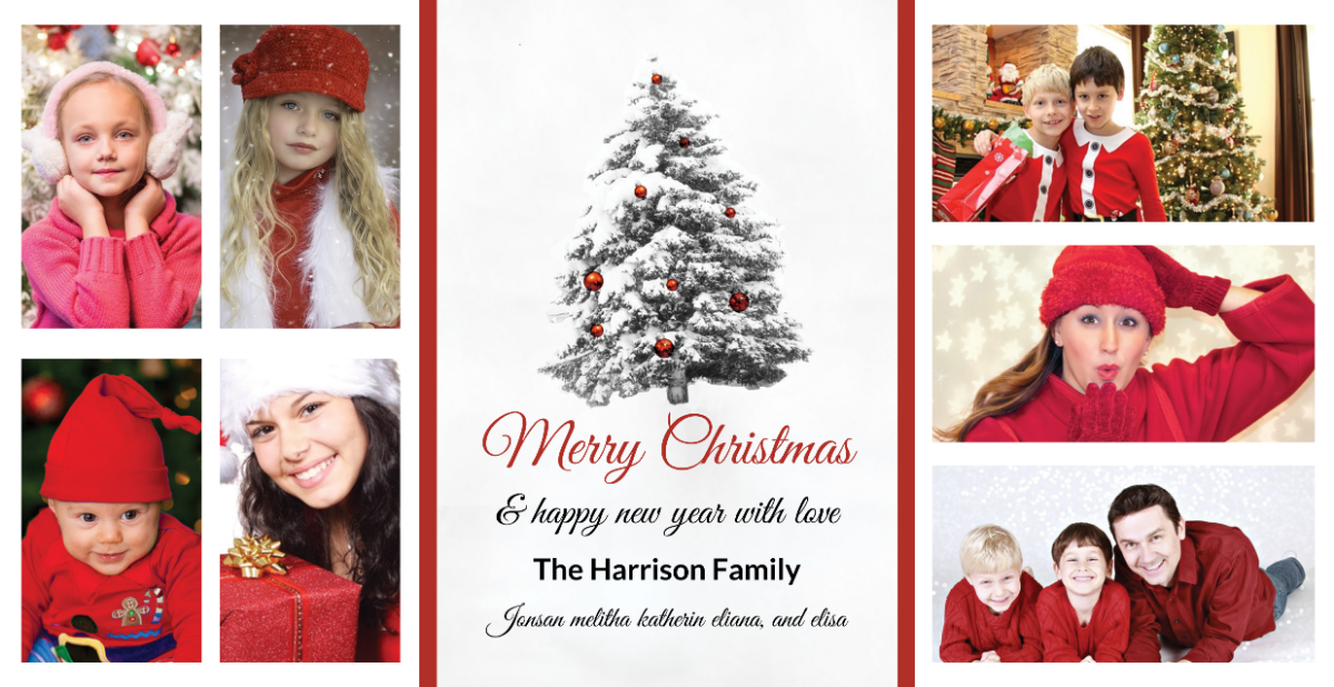 Sample Christmas Holiday Photo Card Template