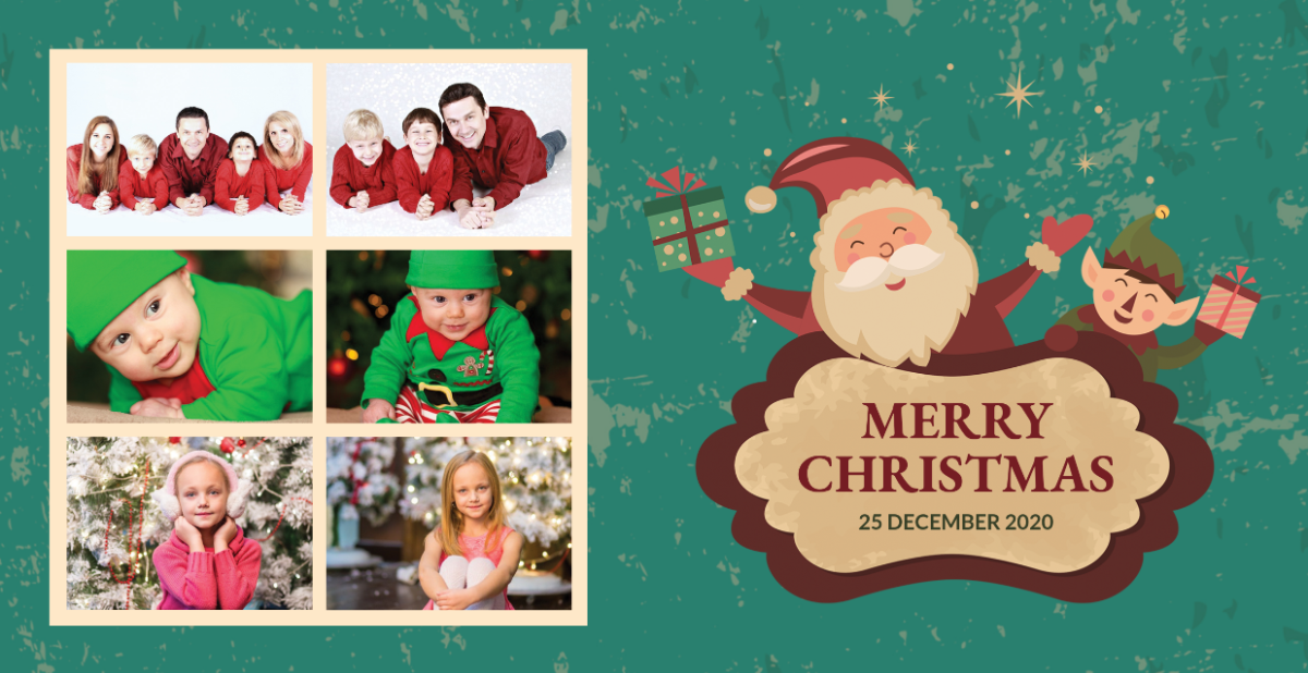 Floral Christmas Photo Card Template - Edit Online & Download