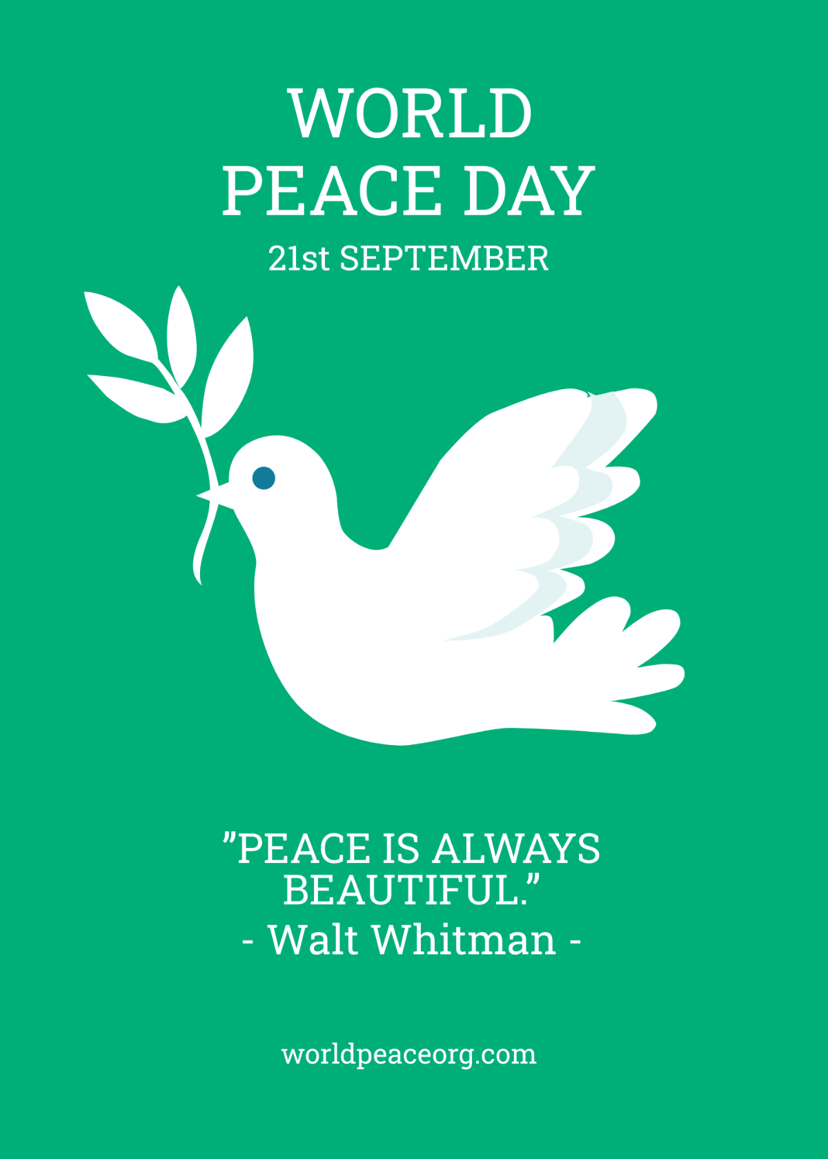 World Peace Day Greeting Card Template