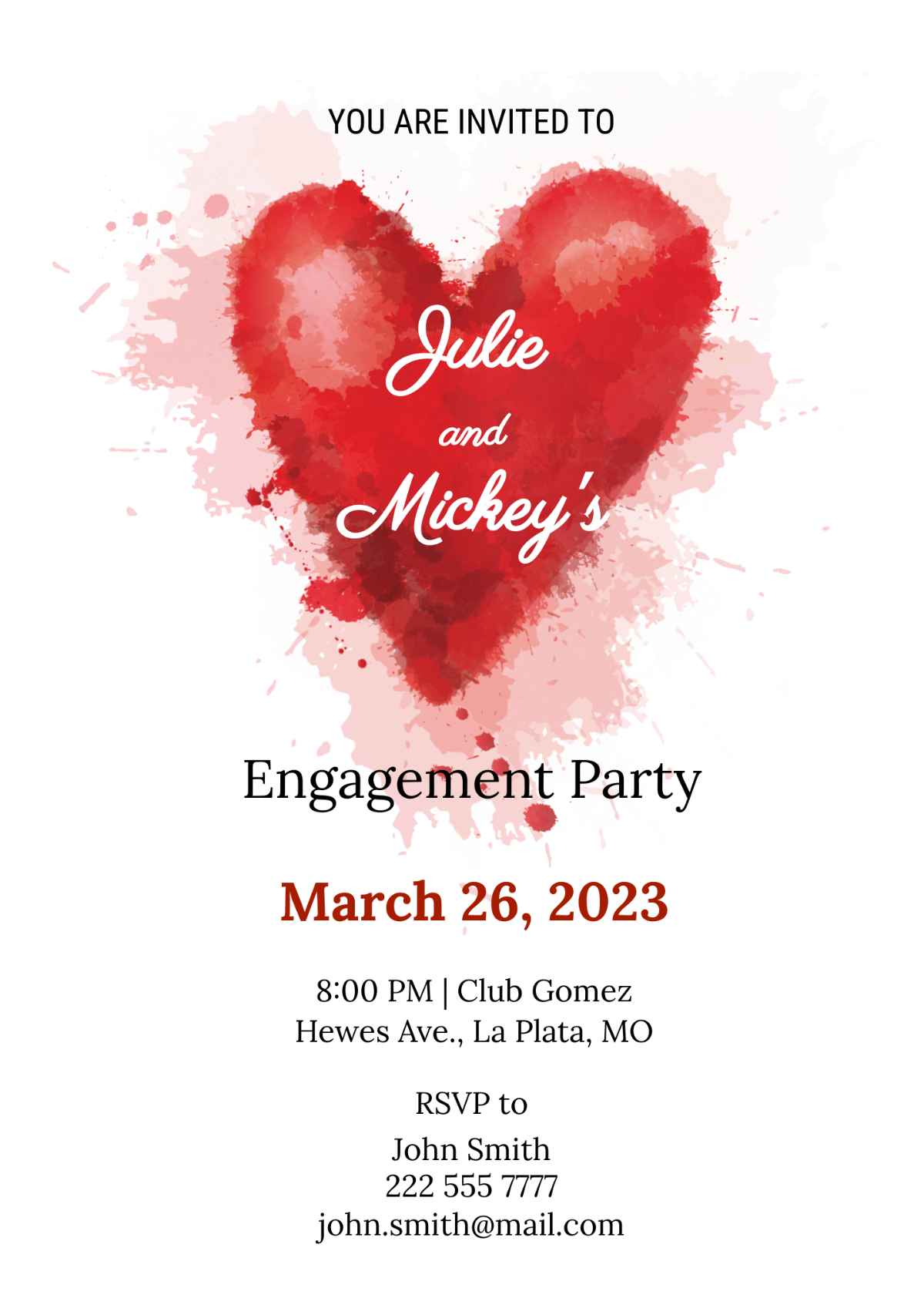 Colorful Engagement Invitation Card