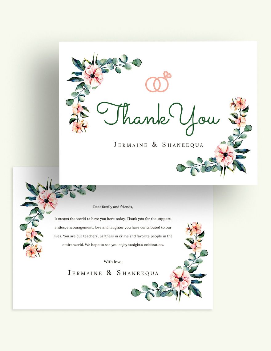 Engagement Thank You Card Template