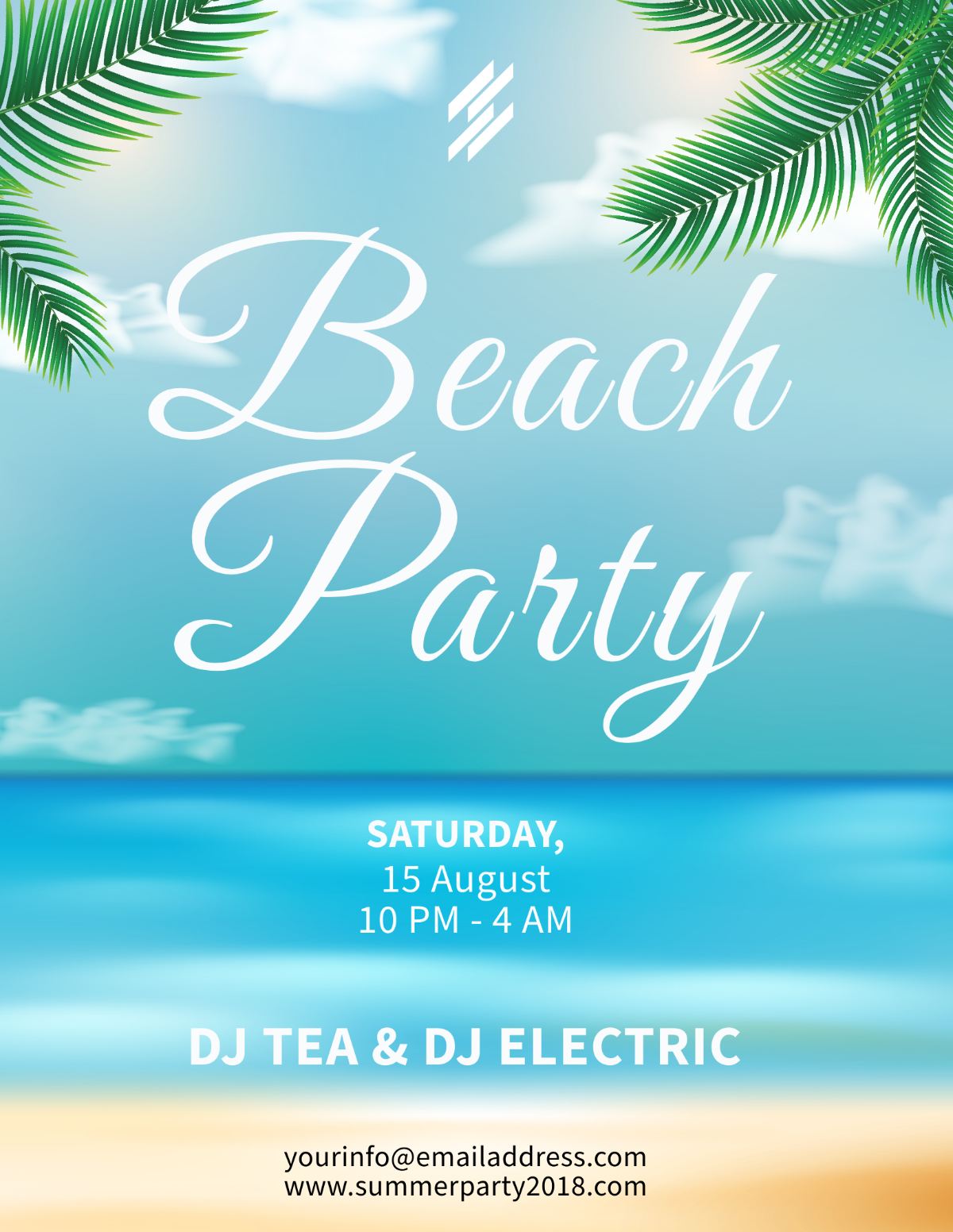 Beach Party Flyer Template - Edit Online & Download