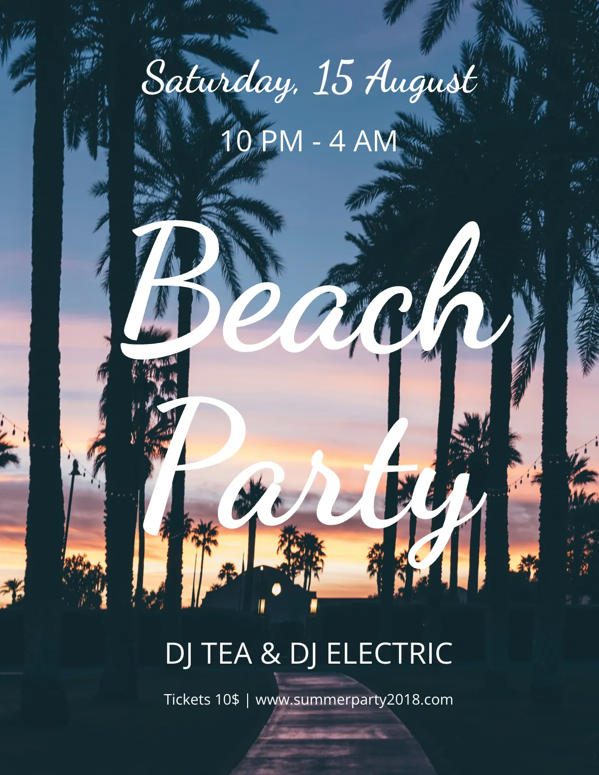 Free Printable Beach Party Flyer To Customize Online