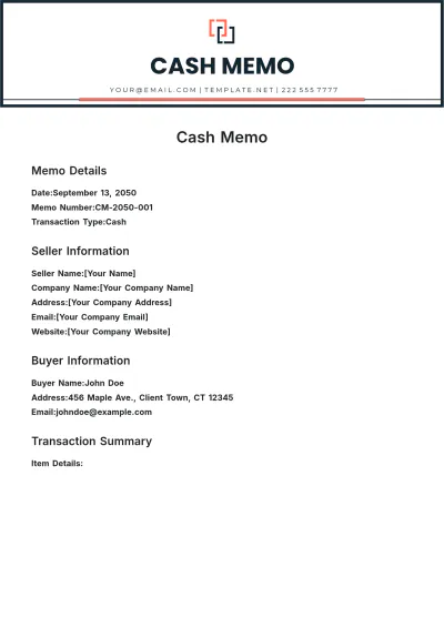 Free Cash Memo Template to Edit Online