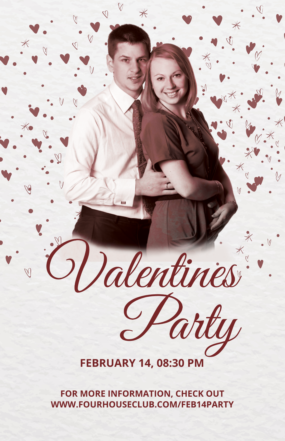 Free DJ Party Valentine Poster Template