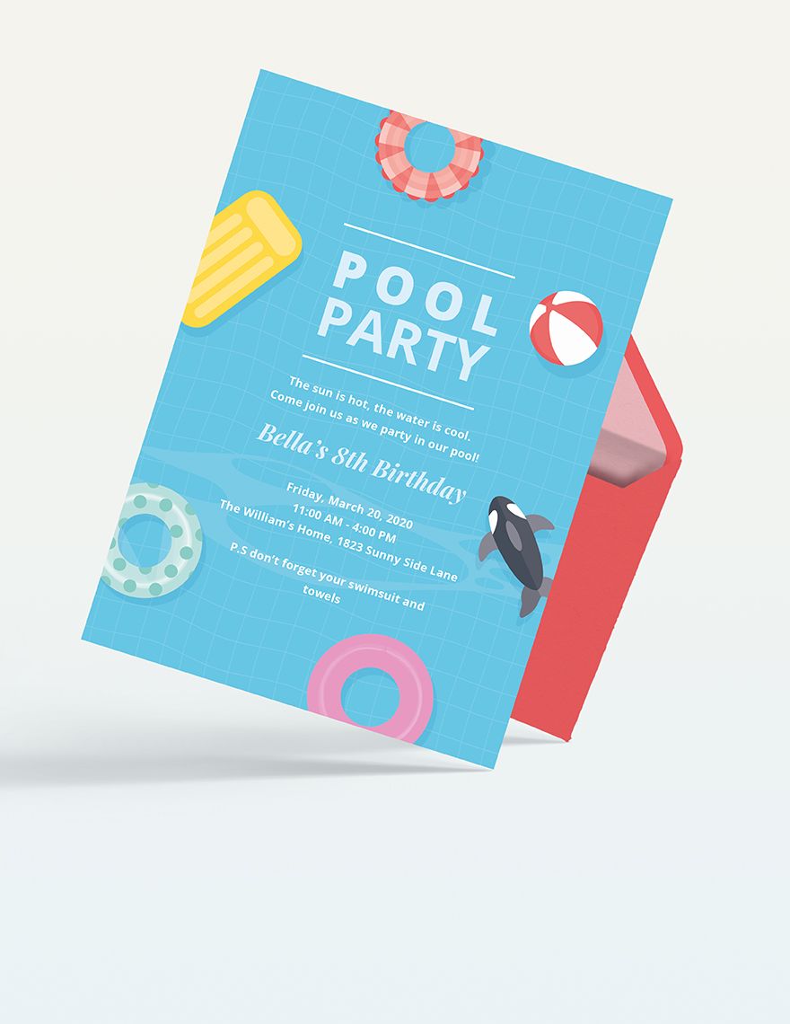 Kids Pool Party Invitation Template