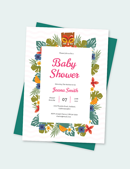 luau baby shower invitations