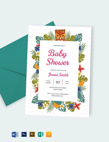 luau baby shower invitations