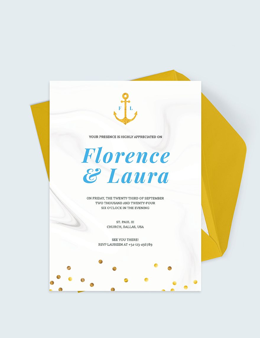 Nautical Wedding Invitation Template