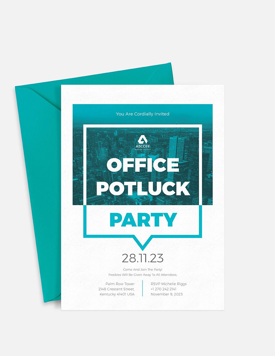 Office Potluck Invitation Template Download in Word, Illustrator, PSD
