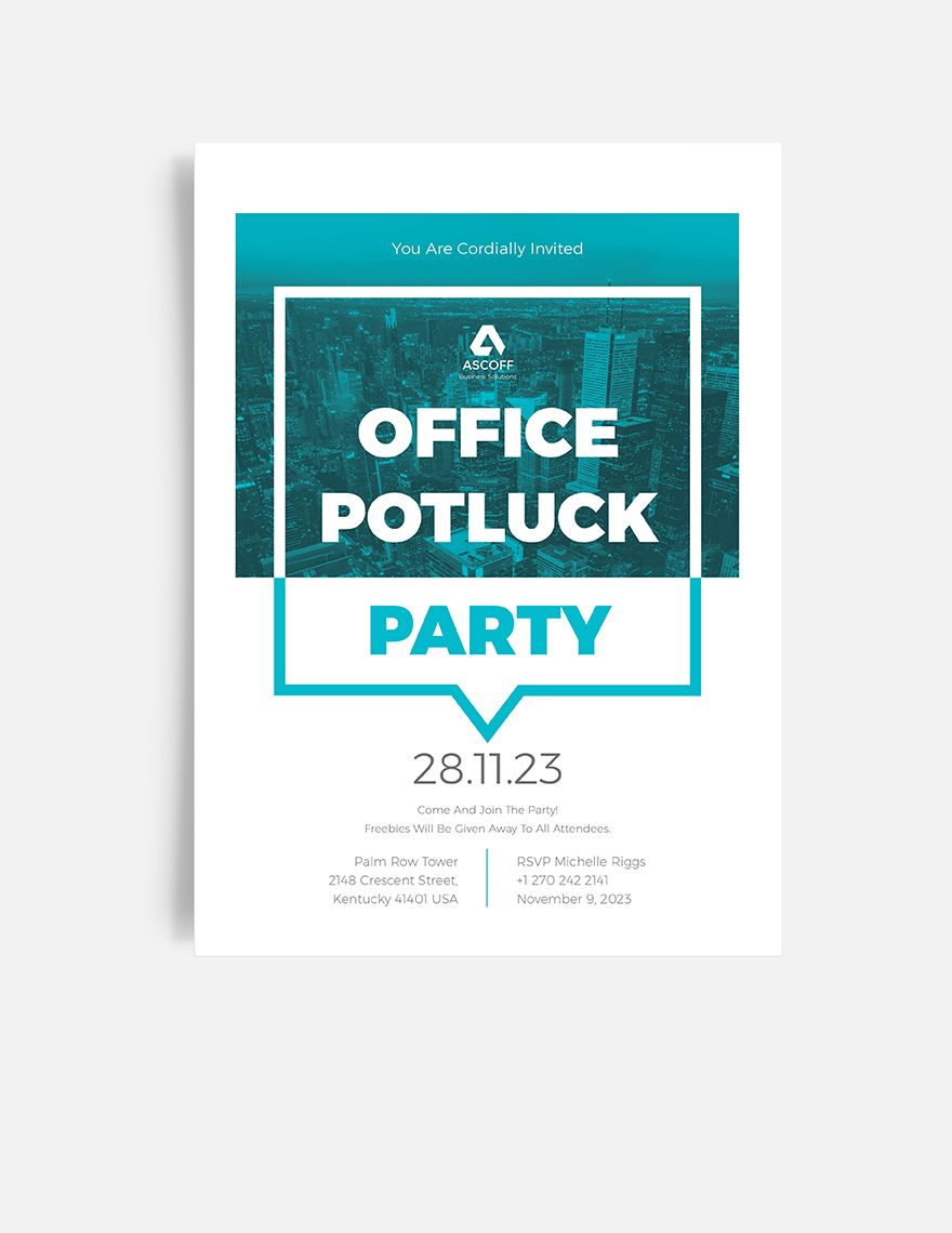 Office Potluck Invitation Template