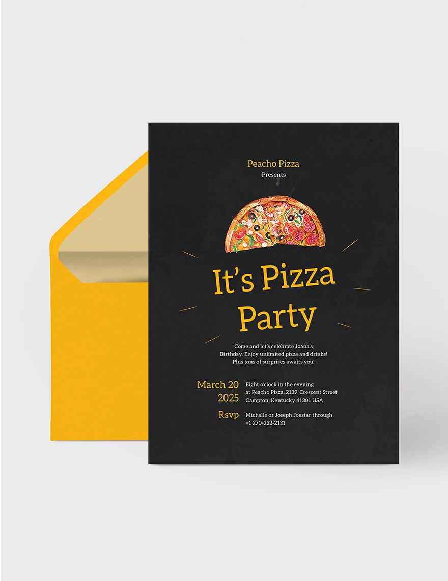 Pizza Party Invitation Template