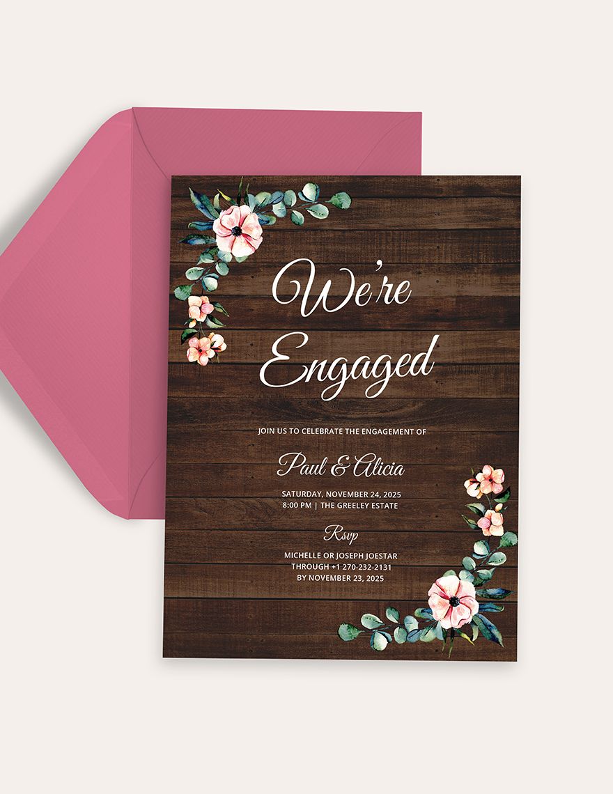 Rustic Engagement Invitation