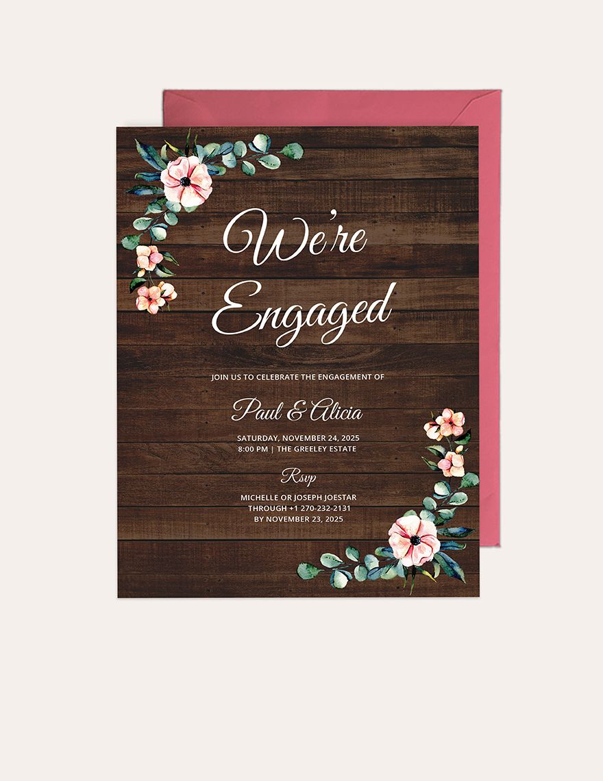 Rustic Engagement Invitation Template