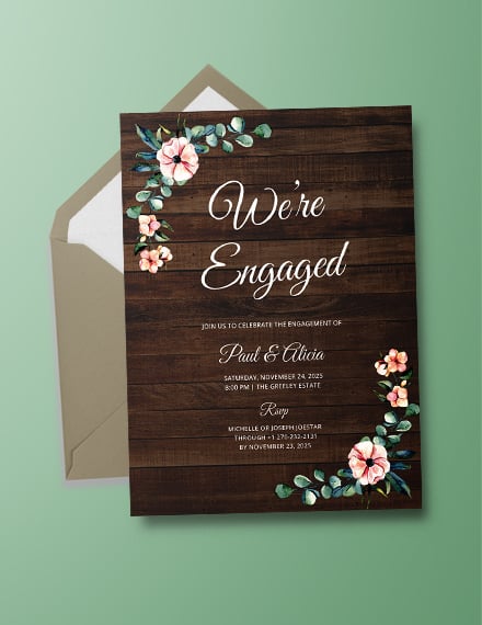 rustic engagement invitation