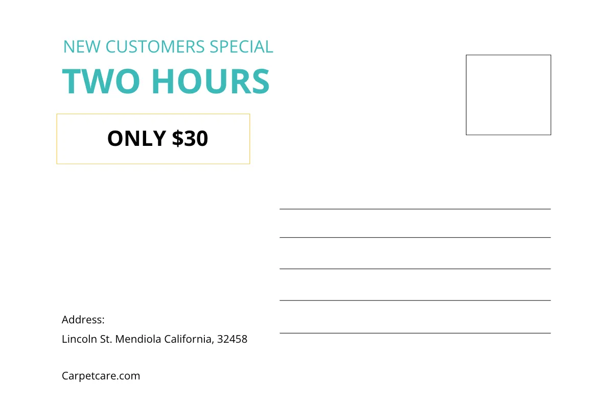 Free Carpet Cleaning Postcard Template to Edit Online
