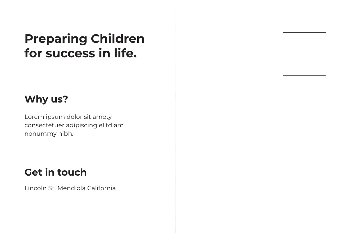 Free Charter School Postcard Template to Edit Online