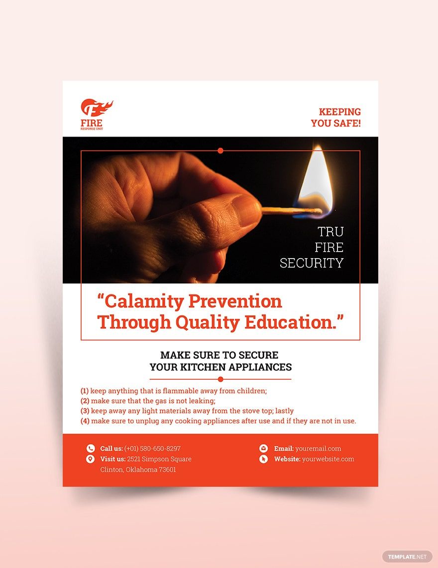Sample Fire Safety Flyer Template