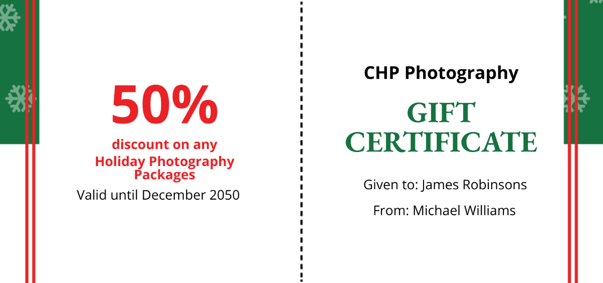 Holiday Gift Certificate Template - Edit Online & Download