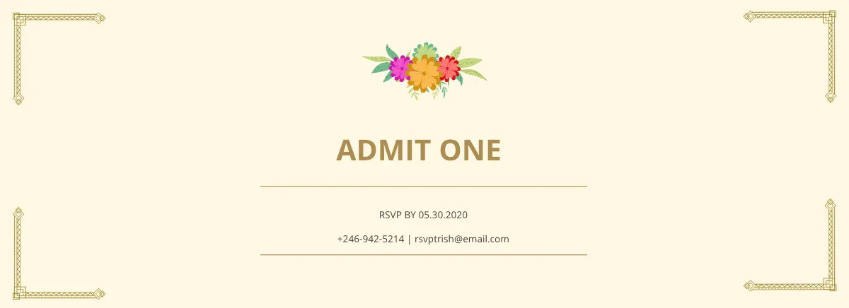 Free Wedding Invitation Ticket Template to Edit Online