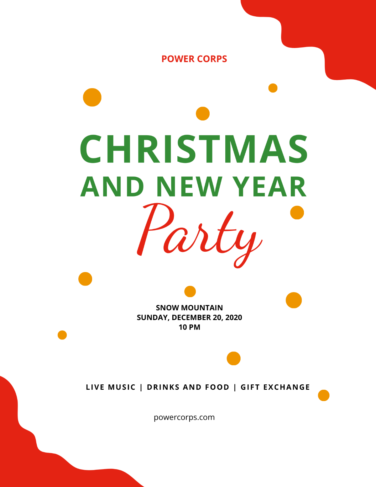 Christmas & New Year Party Flyer Template - Edit Online & Download