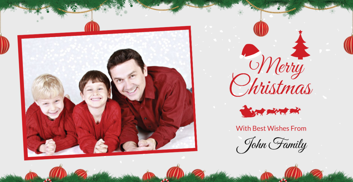 Christmas Wishes Photo Card Template - Edit Online & Download