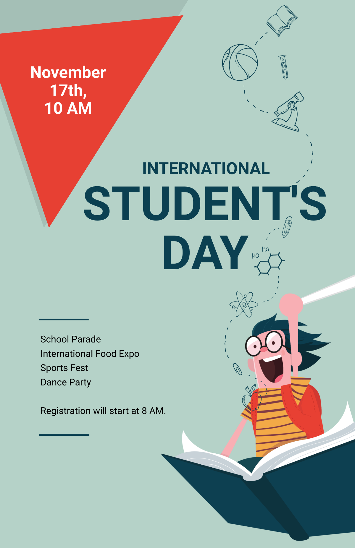 Free International Student's Day Poster Template