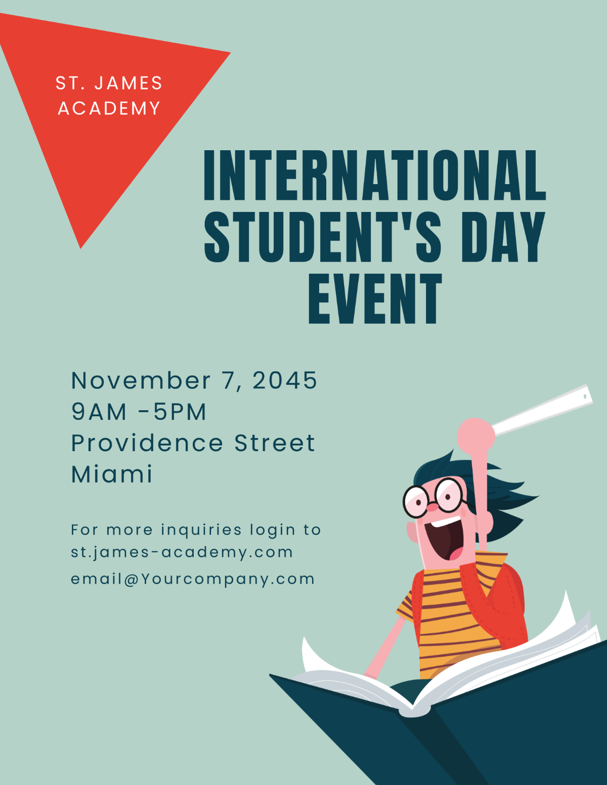 International Student's Day Flyer Template