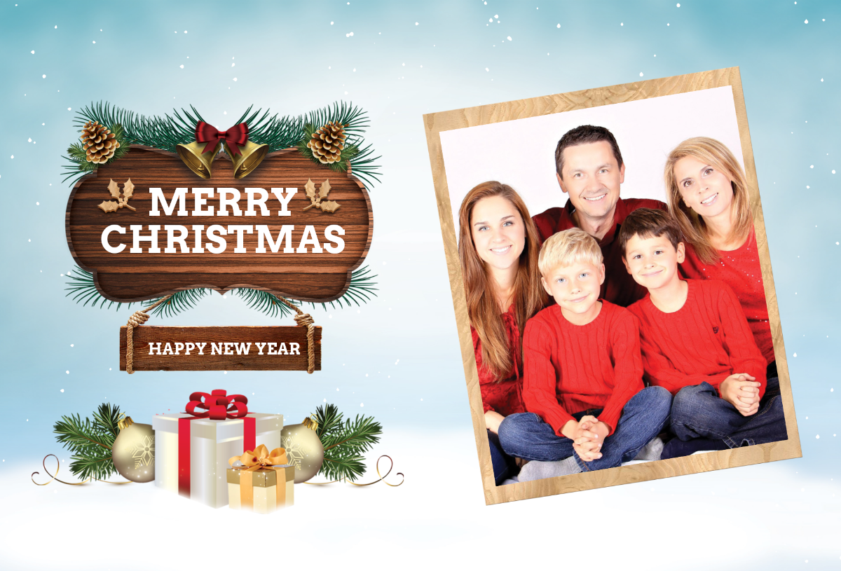 Family Christmas Photo Card Template