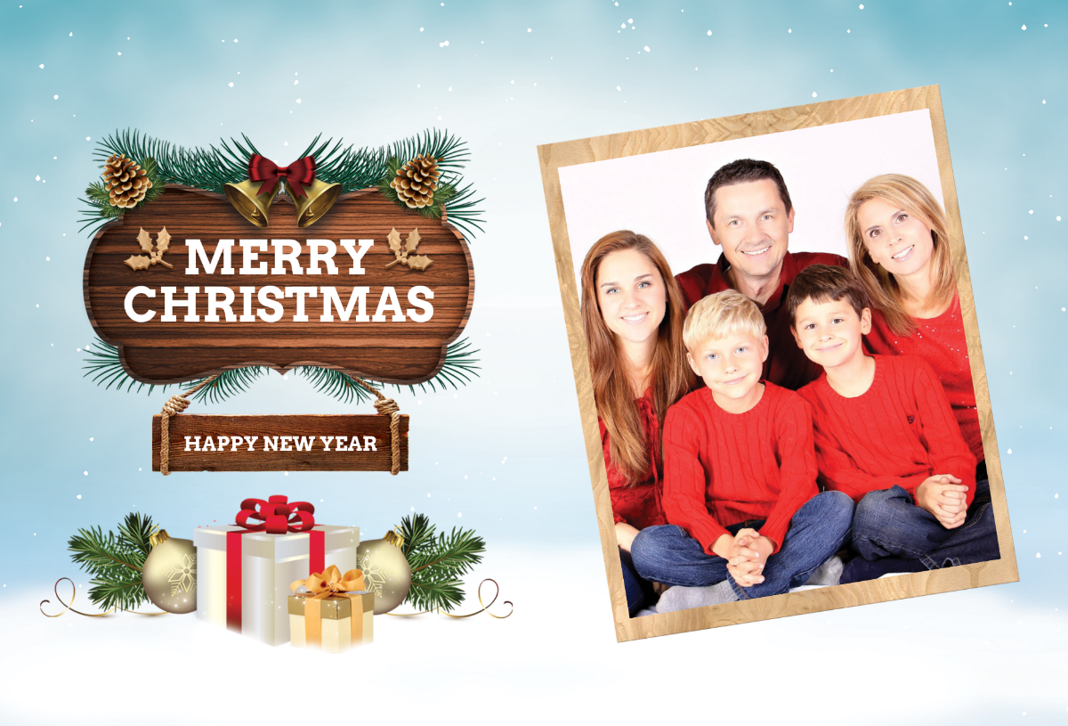 Family Christmas Photo Card Template
