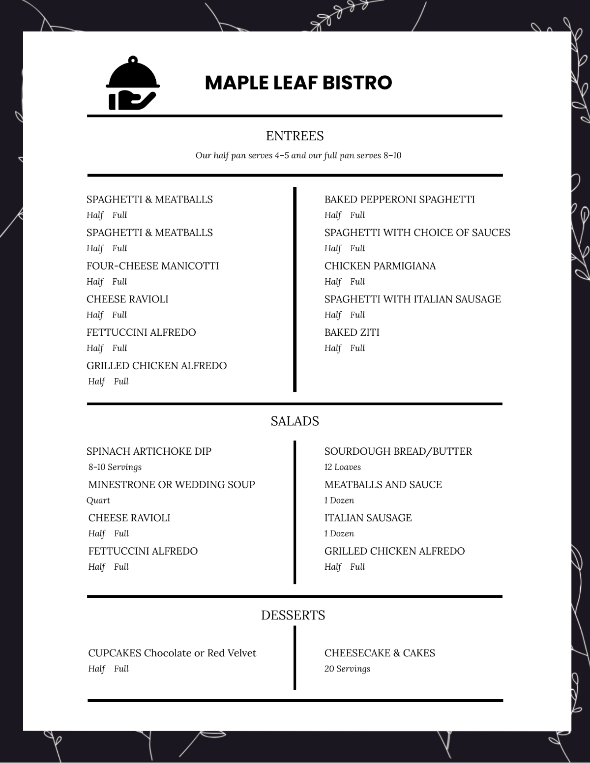 Free Birthday Menu Template To Edit Online